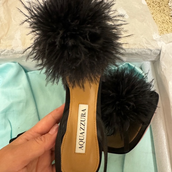 AQUAZZURA silk and feather shoes! ONLY 1 time wear! - Picture 7 of 10